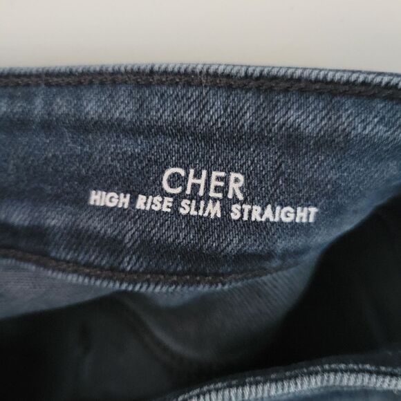 NEW 29 Fidelity Denim CHER High Rise Slim Straight LIGHTLY DISTRESSED Jeans NWOT - Picture 2 of 11